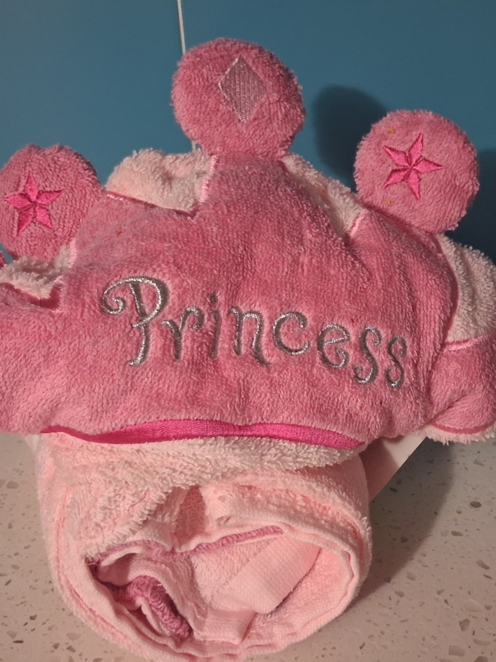 NWT DARLING KOHL'S PINK JUMPING BEANS PRINCESS HOODED BATH TOWEL!